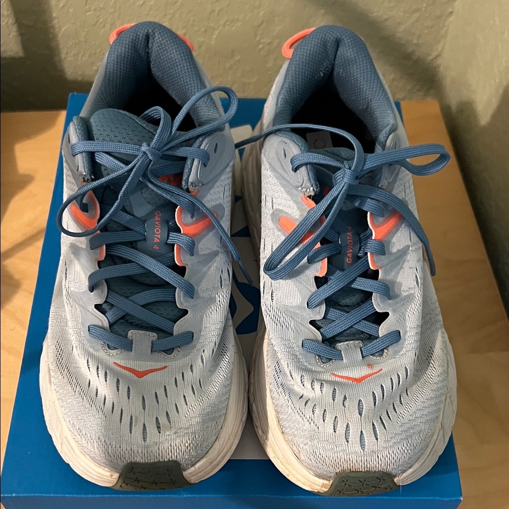 Hoka One One Blue and Orange Athletic Shoes